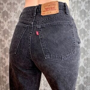 Vintage Levi‎ 512 Slim Fit Tapered Black Jeans Women sz 11 27 Y2K 1995 High Rise